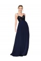 Best Soft Chiffon & Sequin Long Spaghetti Straps A-Line Semi Formal Evening Dress