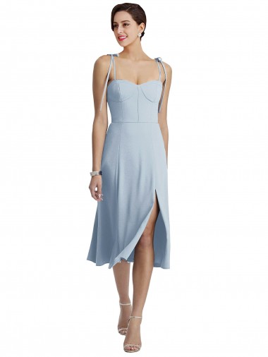 Best Stretch Crepe Midi Length Sweetheart A-Line Evening Dress
