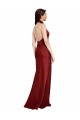 Best Stretch Satin Backless Long Halter Neck A-Line Black Tie Evening Dress