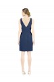 Best Satin Open Back Knee Length V-Neck A-Line Evening Dress