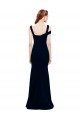 Best Stretch Crepe Long Off the Shoulder Dark Navy Mermaid Formal Evening Dress