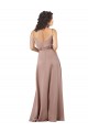 Best Silky Satin Long V-Neck A-Line Formal Evening Dress