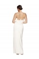 Best Stretch Satin Low Back Long Halter Neck Ivory Sheath Formal Evening Dress