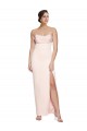 Best Stretch Satin Low Back Long Cowl Neck Mermaid Formal Evening Dress