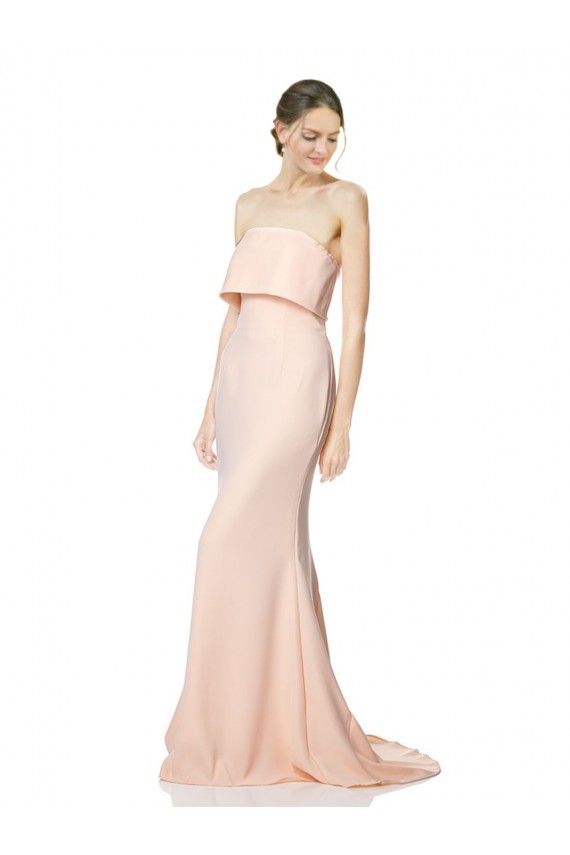 Best Stretch Crepe Long Strapless Mermaid Black Tie Evening Dress