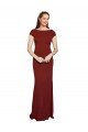 Best Stretch Crepe Keyhole Back Long Round Neck Mermaid Formal Evening Dress
