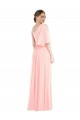 Best Soft Chiffon Long One Shoulder Pink A-Line Semi Formal Evening Dress