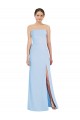 Best Soft Chiffon Low Back Long Strapless Trumpet Black Tie Evening Dress